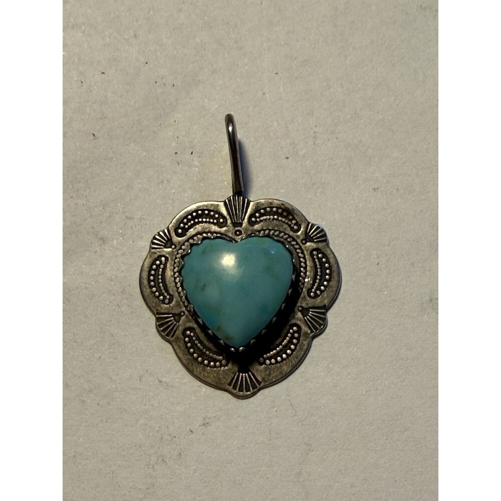 Sundancer Jewelry Company Southwest Turquoise Heart Pendant Sterling 925 Vintage